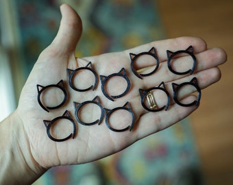 10 Pack Crochet Black Cat Stitch Markers | 3D Printed Plastic Cat Ear Stitch Markers | Crocheter Gift