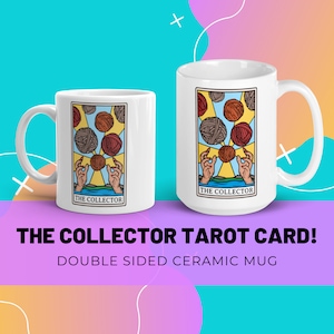 The Collector Tarot Card Coffee Mug, Crochet Funny Ceramic Mug, Gift for Knitter, Knitting Gift, Funny Crocheter Gift