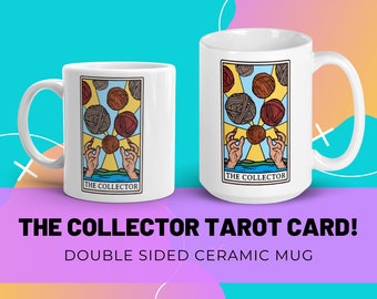 De verzamelaar Tarotkaart koffiemok, gehaakte grappige keramische mok, cadeau voor breister, breicadeau, grappig haakstercadeau