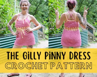 Simple Super Chunky Crochet Dungaree Overalls Dress Pattern, Size Inclusive, Beginner Friendly Crochet Coveralls, Gilly Pinny Dress