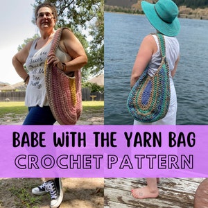 Super Simple Large Crochet Tote Bag Pattern, Beginner Friendly Easy Crochet Weekend Travel Beach Bag Pattern, Babe with the Yarn Bag