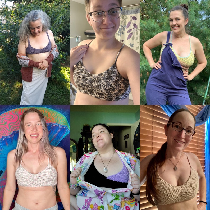 Mönster för virkad Crop Top inklusive storlek, Snabb sommar-Bralette-design, Enkelt virkad toppmönster, Nancy Bralette bild 7