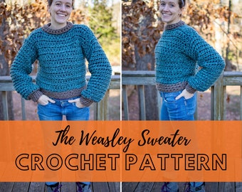 Simple Chunky Crochet Fall Sweater Pattern Beginner Friendly - Etsy Israel