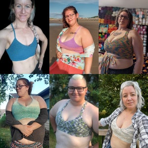 Mönster för virkad Crop Top inklusive storlek, Snabb sommar-Bralette-design, Enkelt virkad toppmönster, Nancy Bralette bild 9