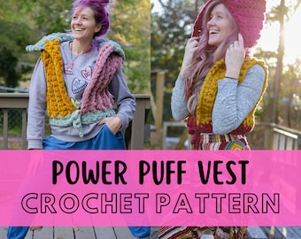 Super dik eenvoudig gehaakt vest met capuchon, gemakkelijke XL hoodie voor beginners, volumineus jumbogaren, inclusief grote maten