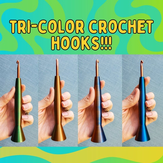 Ergonomic Tri-color Crochet Hook, 3D Printed Hybrid Crochet Hook