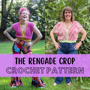 Simple Chunky Summer Crop Top Pattern, Beginner Friendly Size Inclusive Crochet Sleeveless Tee Shirt, The Renegade Crop