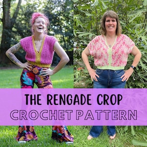 Simple Chunky Summer Crop Top Pattern, Beginner Friendly Size Inclusive Crochet Sleeveless Tee Shirt, The Renegade Crop