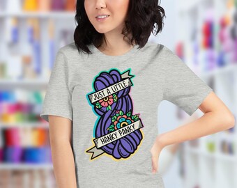 Hanky Panky Yarn Tattoo Bella + Canvas Short-sleeve unisex t-shirt, Funny Gift for Crocheter, Gift for Knitter