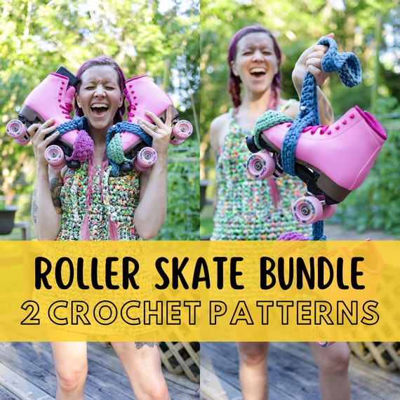 Roller Skate Crochet Pattern Bundle, Toe Covers and Skate Leash, Super  Bulky Yarn, Beginner Friendly Patterns 