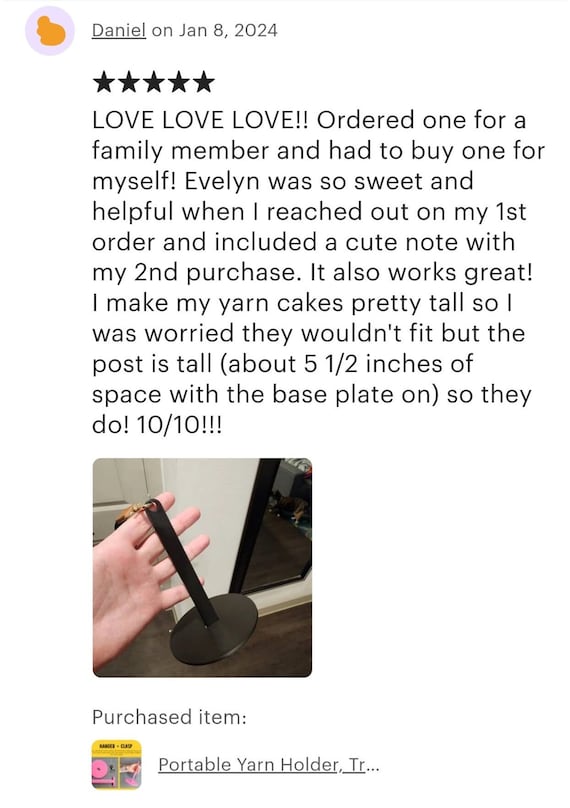 Portable Yarn Holder, Travel Wrist Hanging Yarn Cake Dispenser