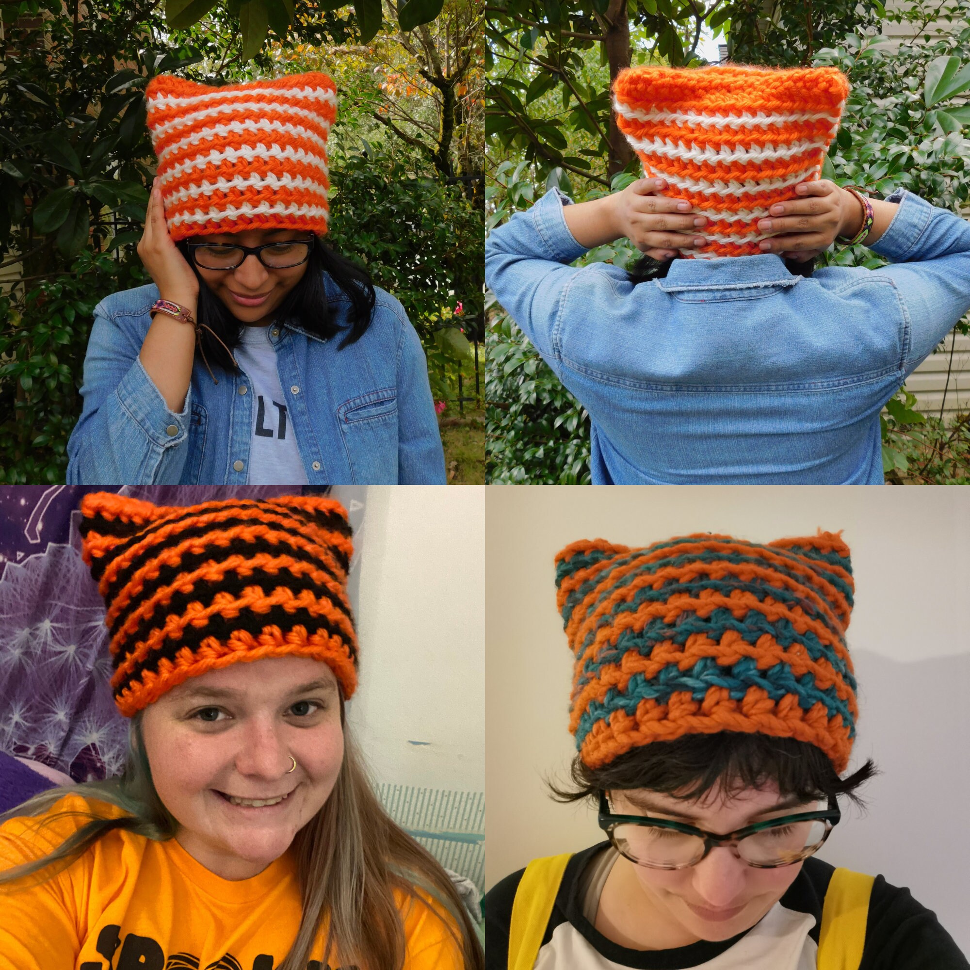 Halloween Cat Ear Hat Crochet Pattern Cat Themed Halloween Etsy