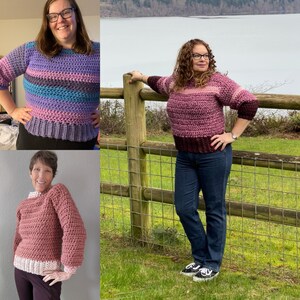 Simple Chunky Crochet Sweater Pattern, Beginner Friendly Crochet Pullover Jumper Pattern, Super Bulky Yarn, The Ginny Jumper image 3
