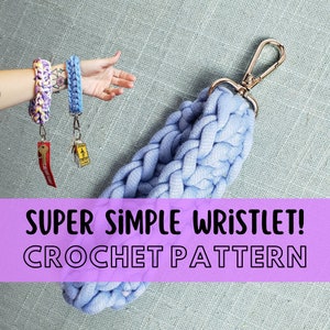 Patrón de ganchillo de pulsera súper simple, patrón fácil de destruir alijos, idea de regalo rápida