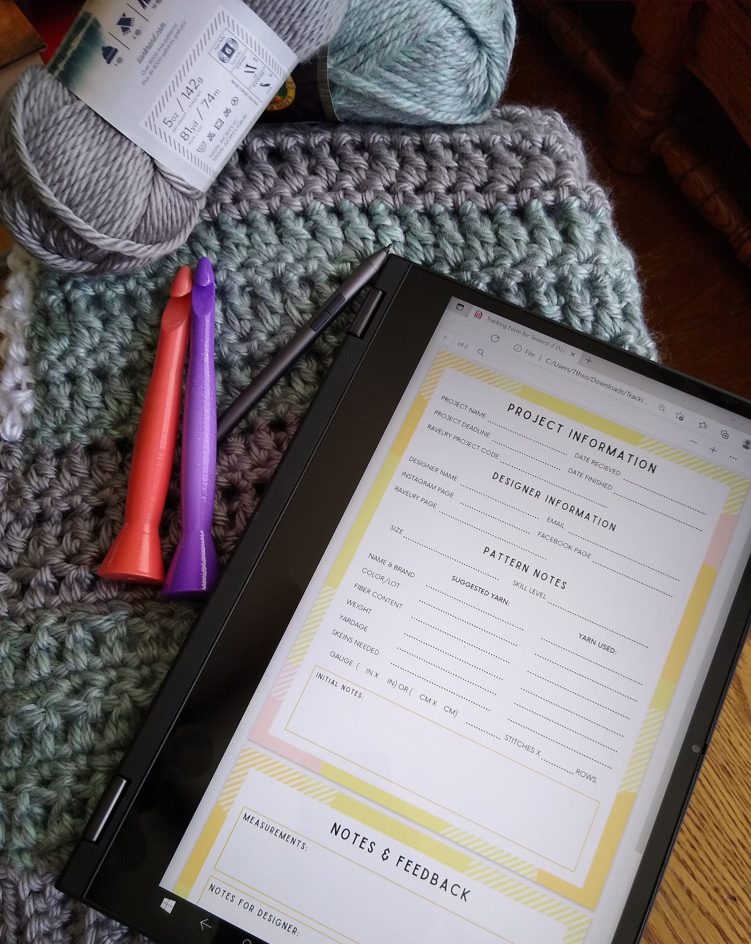 Crochet Pattern Tester Notes Pattern Testing Tracking Etsy