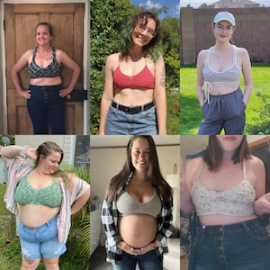 Mönster för virkad Crop Top inklusive storlek, Snabb sommar-Bralette-design, Enkelt virkad toppmönster, Nancy Bralette bild 4