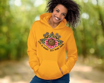 Buy More Yarn Tattoo Unisex Hoodie, Funny Gift for Crocheter or Knitter, Yarn Hooded Sweatshirt