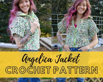 Simple Super Chunky Crochet Jacket Pattern, Beginner Friendly Jumbo XL Cardigan with Zipper, Super Bulky Yarn, The Angelica Jacket