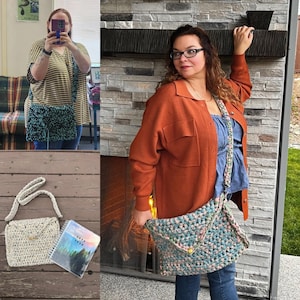 Super Simple Crochet Tote Pattern, Beginner Friendly Easy Crochet Laptop Bag Pattern, Super Bulky Yarn Stash Busting Crossbody Purse image 2