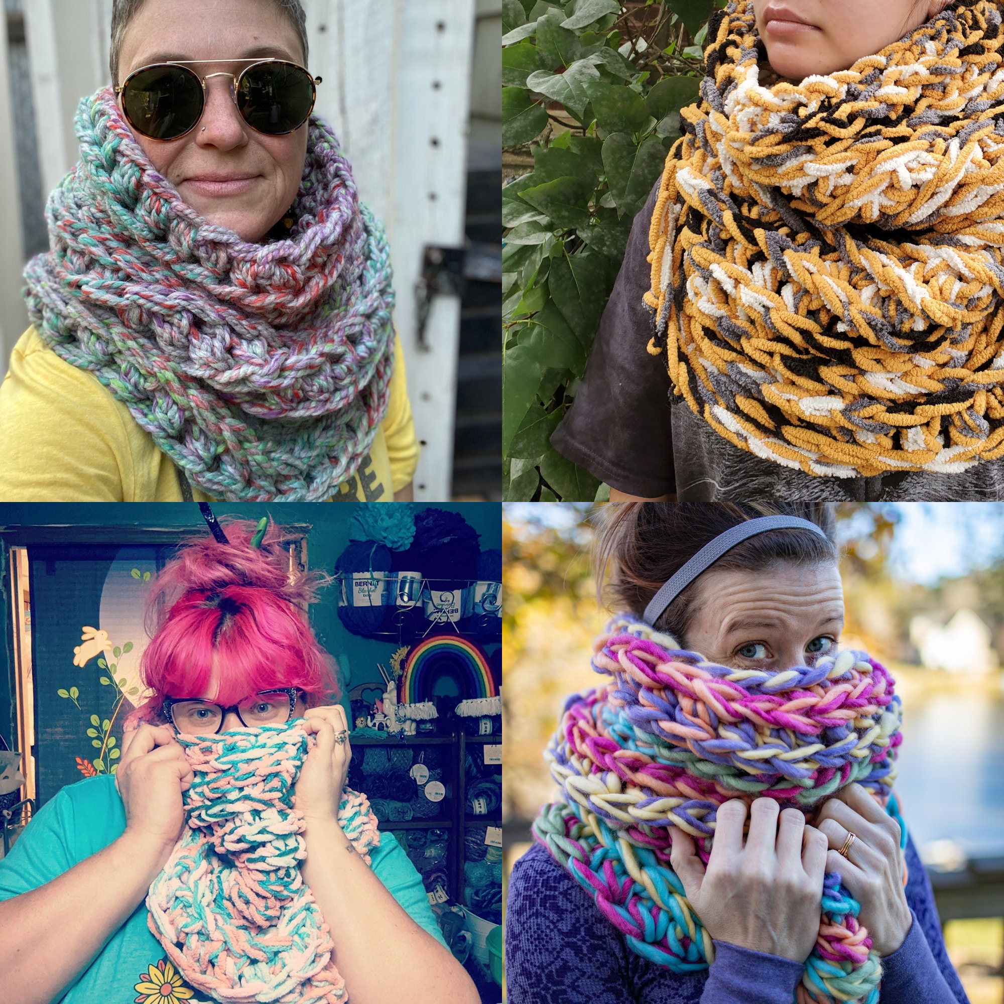 Easy Super Chunky Cowl Scarf Crochet Pattern, Simple Oversized Cowl ...