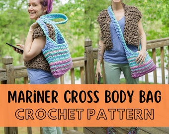 Modèle de sac à bandoulière au crochet super simple, modèle de sac à main au crochet facile et facile pour les débutants, fil super volumineux, sac à bandoulière Mariner