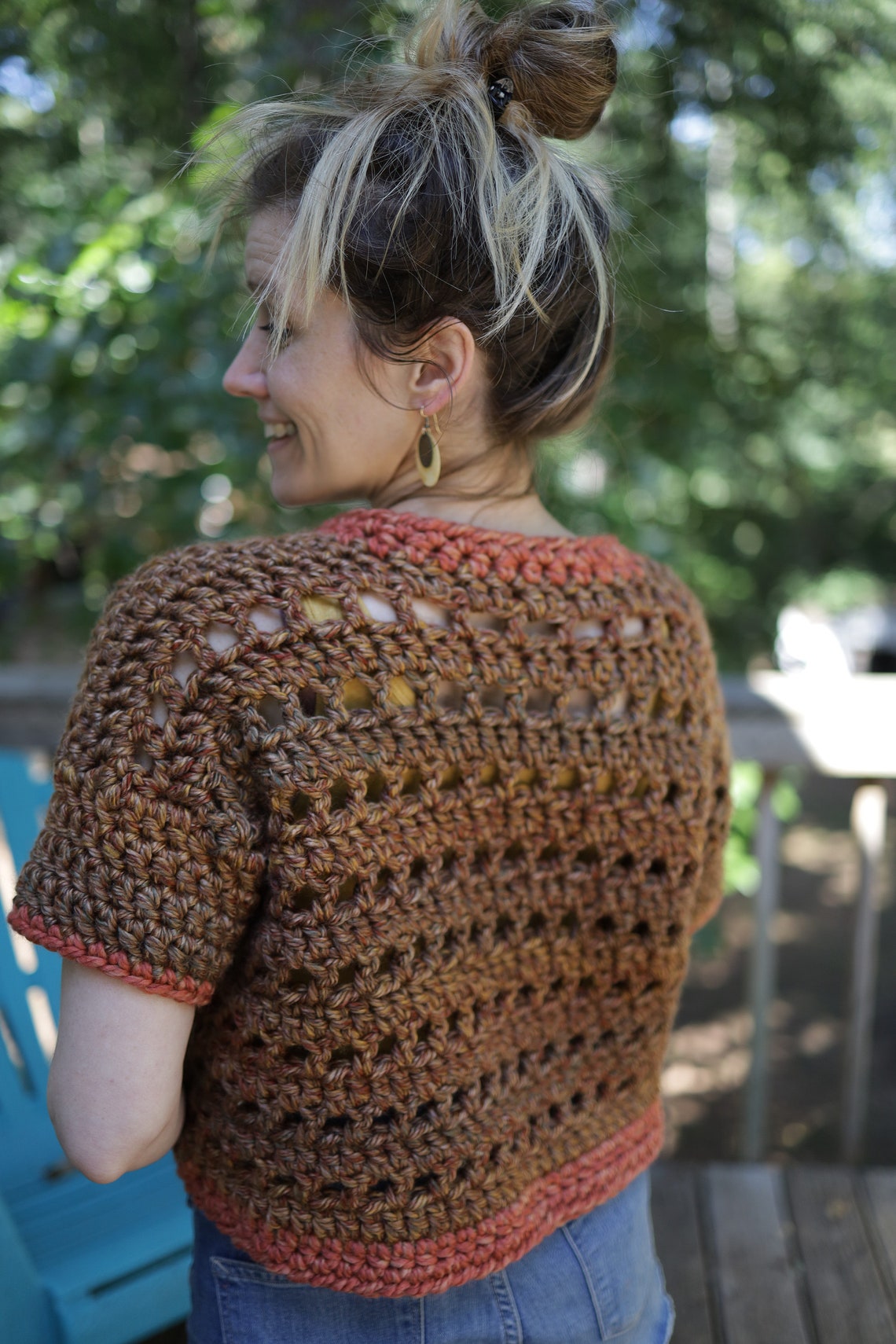 Simple Chunky Crochet Cardigan Pattern Beginner Short Sleeve - Etsy