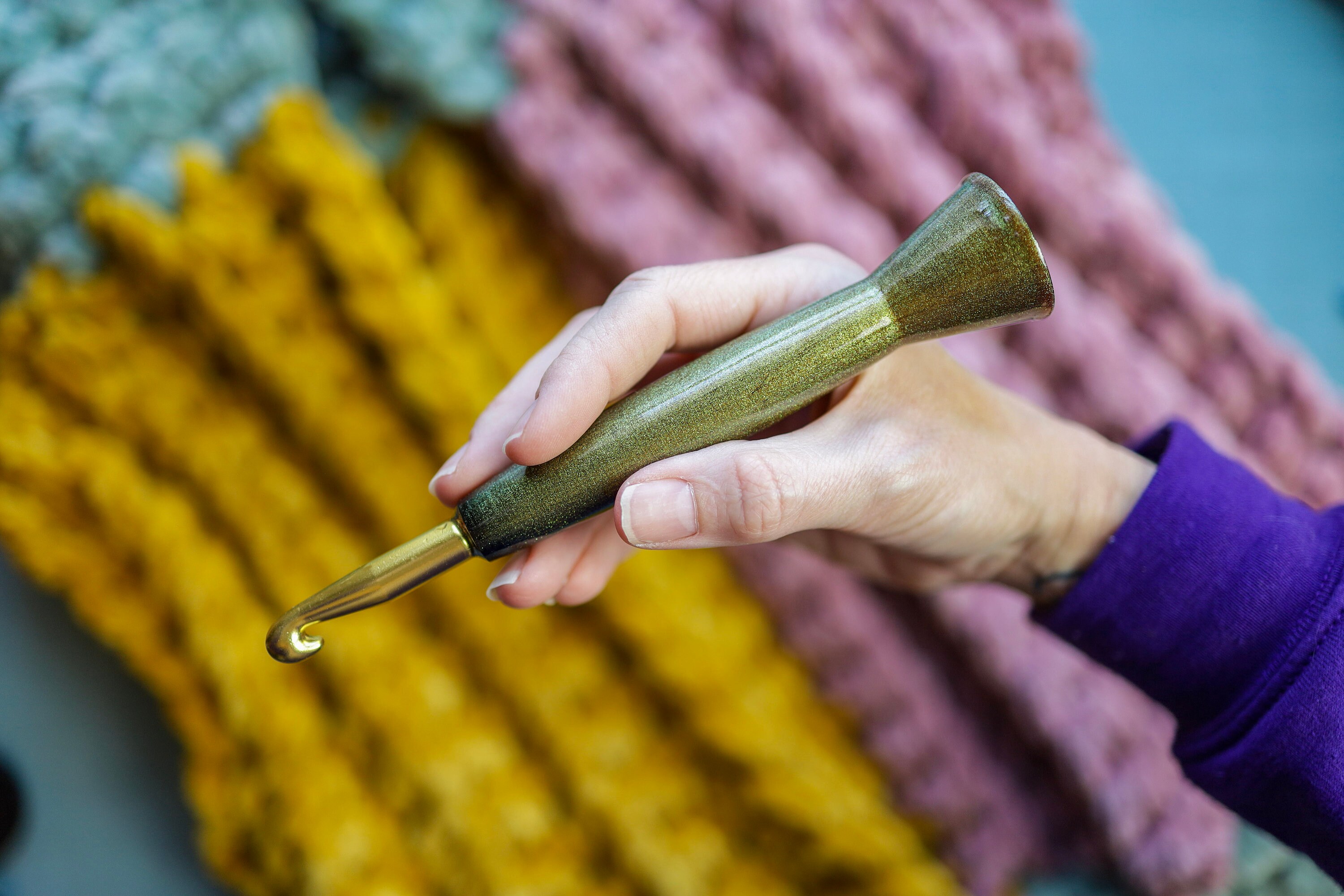 10mm Ergonomic Crochet Hook, 3D Printed Hybrid Tapered Style Boye Metal  Crochet Hook, Solar Flare Cosmos Edition, Gift for Crocheter 