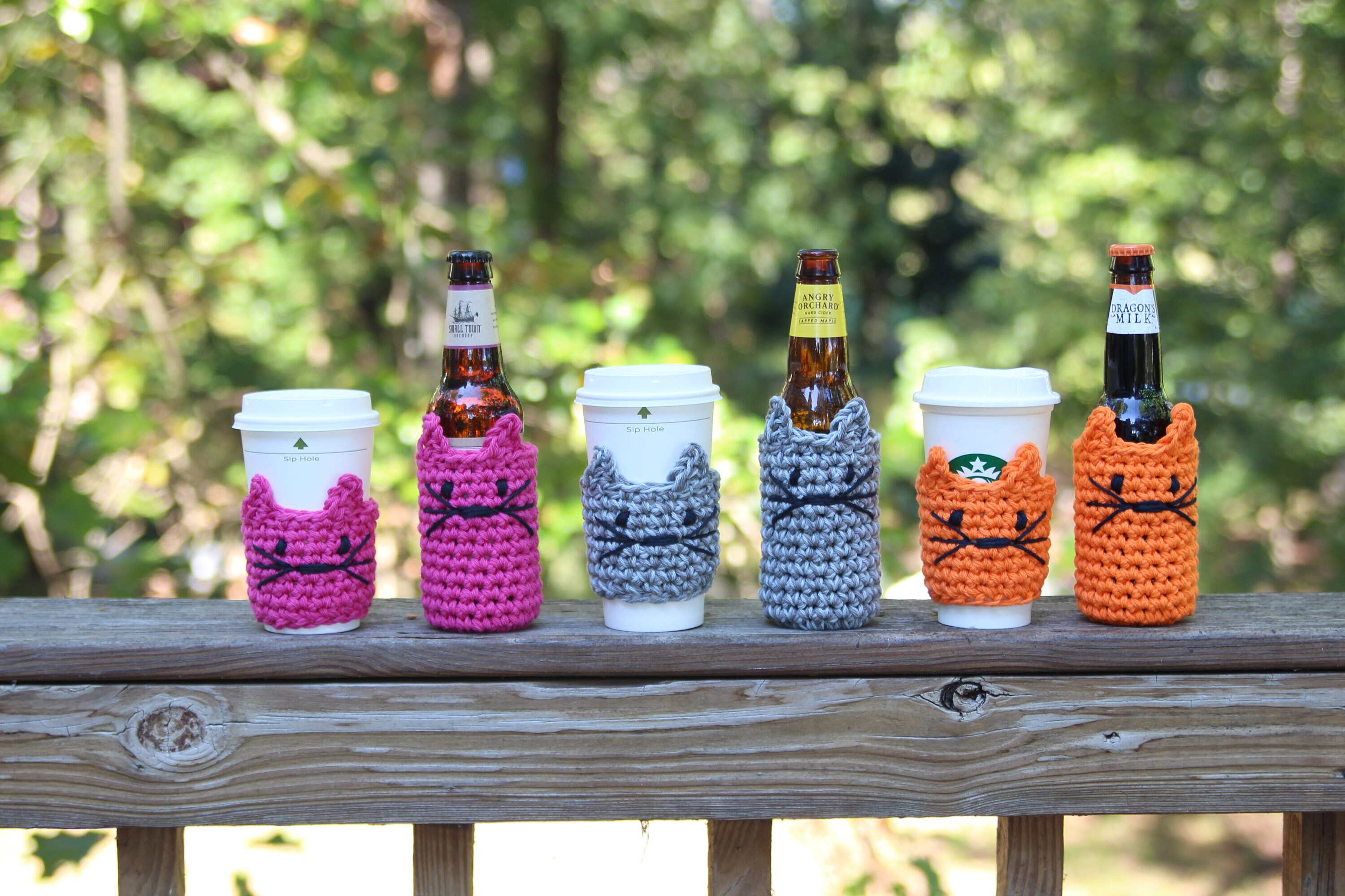Cat Themed Coffee and Bottle Cozy Pattern Bundle Cat Cozy Etsy