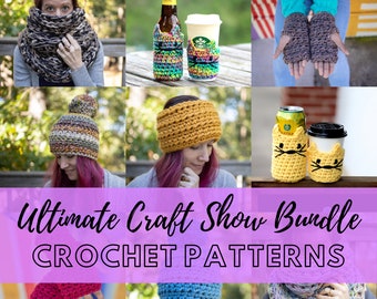 Ultimate Craft Show Crochet Pattern Bundle, Five Beginner Friendly Patterns, Super chunky yarn, fast and simple patterns for bulky yarn