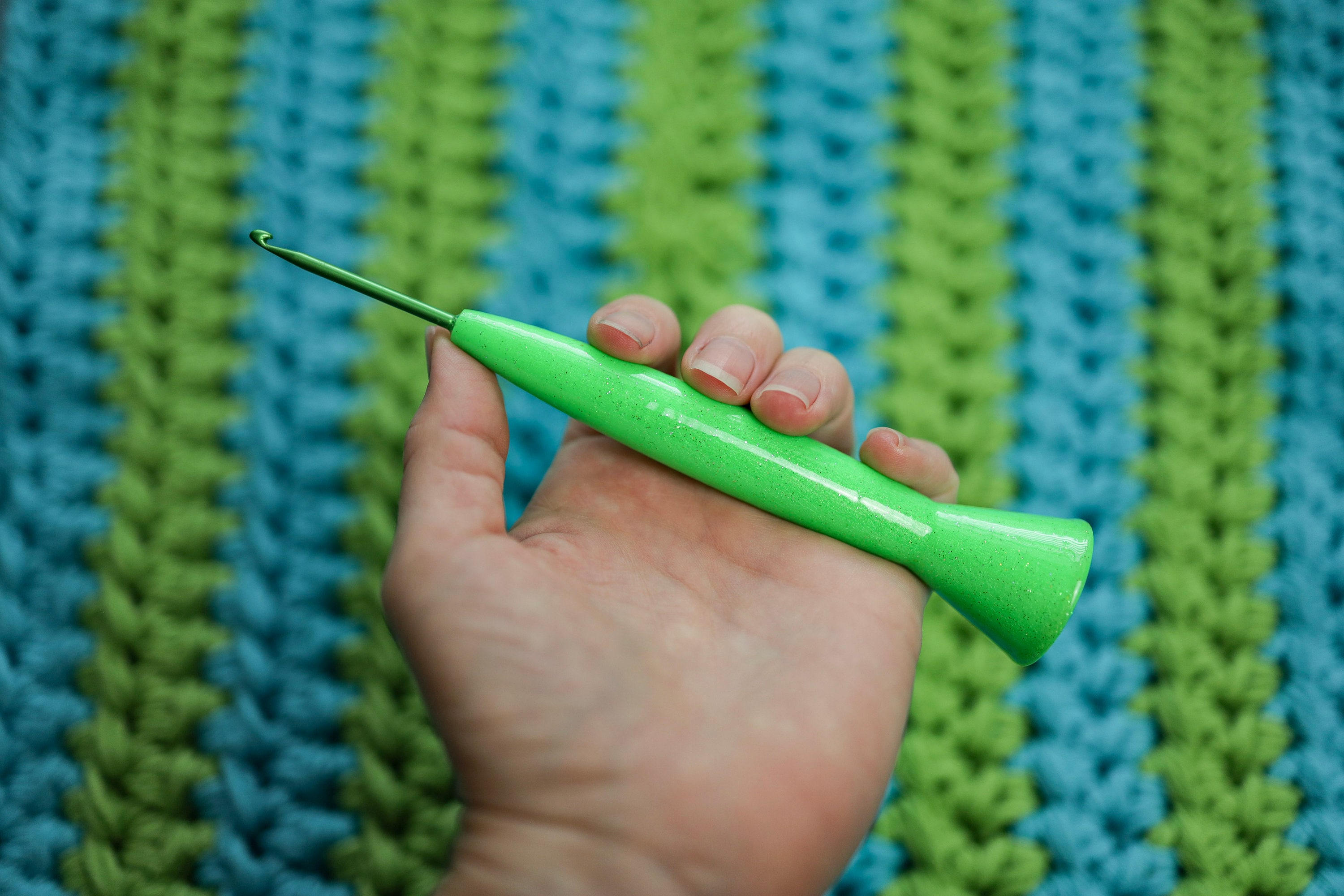 3.125mm Ergonomic Crochet Hook, 3D Printed Hybrid Tapered Style