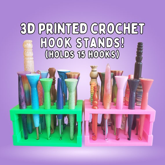 3D Printed Crochet Hook Stands, 15 Hook Stand Organizer, Jumbo Crochet Hooks  