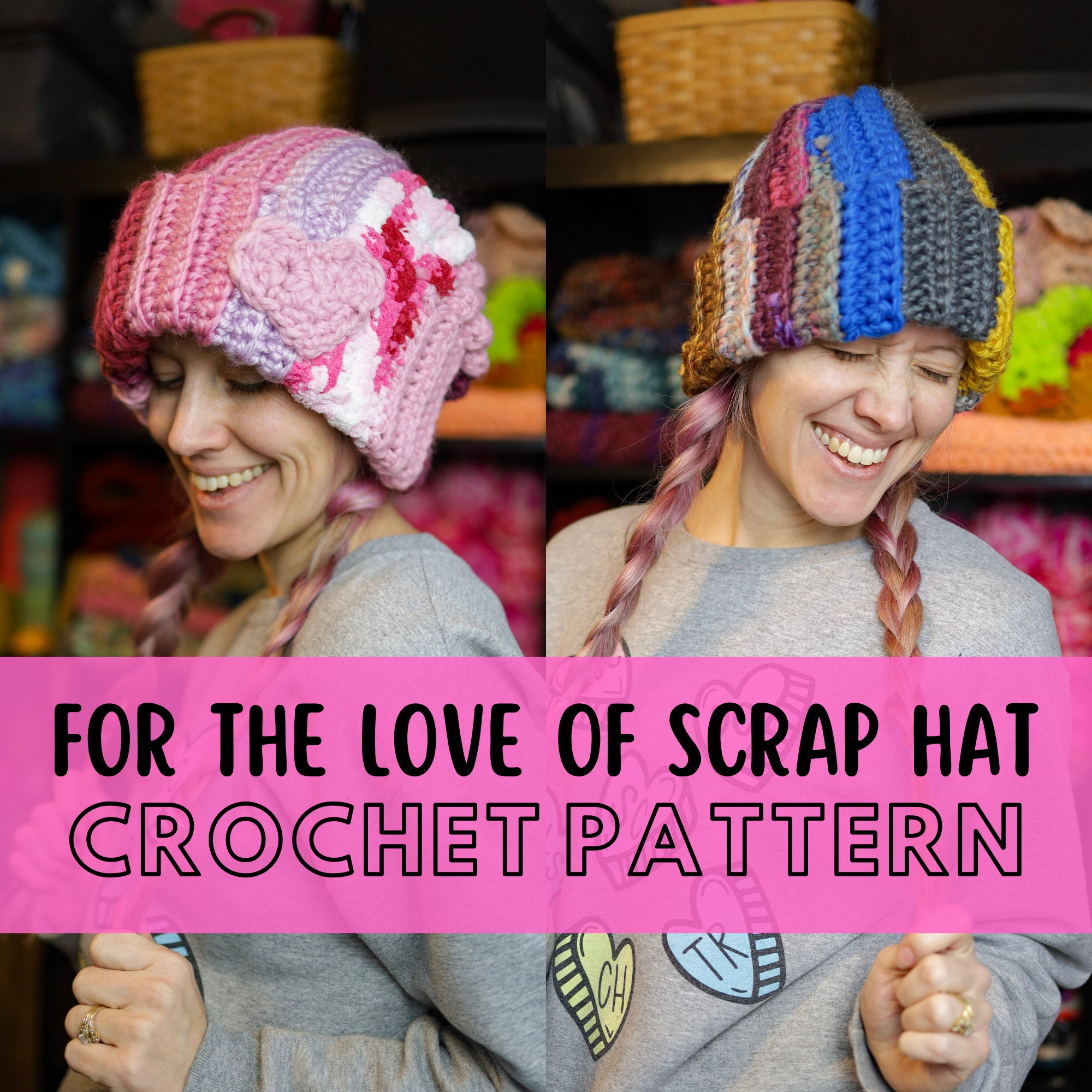 Scrap Yarn Beanie Crochet Patterns