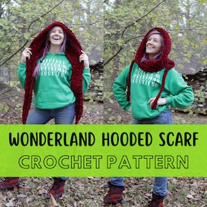 Super Simple Crochet Hooded Scarf Pattern, Beginner Friendly Easy Super Chunky Scoodie, Super Bulky Yarn Crochet Pattern