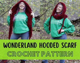 Super Simple Crochet Hooded Scarf Pattern, Beginner Friendly Easy Super Chunky Scoodie, Super Bulky Yarn Crochet Pattern