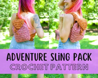 Super Simple Crochet Backpack Pattern, Beginner Friendly Easy Crochet Sling Bag Pattern, Super Bulky Yarn Stash Busting One Shoulder Bag