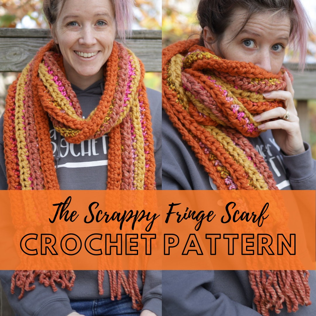 Simple Ribbed Crochet Scarf Pattern, Colorful Beginner Friendly Chunky ...