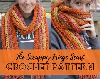 Simple Ribbed Crochet Scarf Pattern, Colorful Beginner Friendly Chunky Crochet Scarf Pattern, Super Bulky yarn