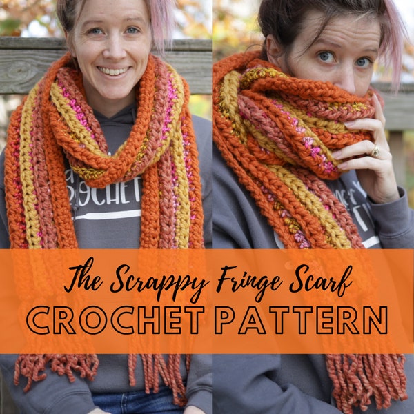 Simple Ribbed Crochet Scarf Pattern, Colorful Beginner Friendly Chunky Crochet Scarf Pattern, Super Bulky yarn