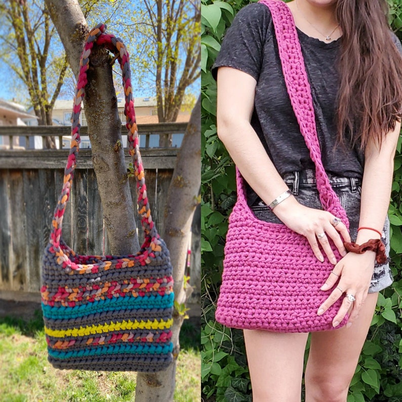 Super Simple Crochet Cross Body Bag Pattern, Beginner Friendly Easy Chunky Crochet Purse Pattern, Super bulky yarn, Mariner Cross Body Bag image 5