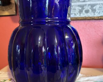 Vintage Pilgrim Cameo Glass Vase Kelsey Murphy Cobalt Blue