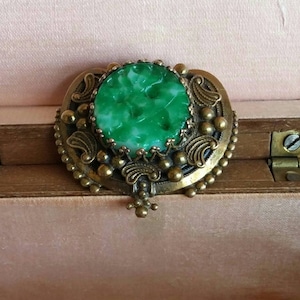 Lovely unusual Green Brooch