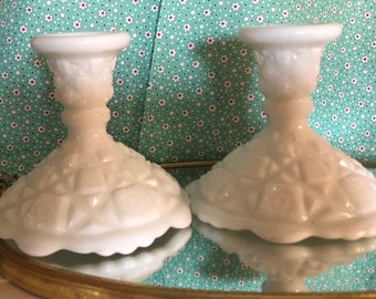 Westmorland Glass milk glass candlesticks