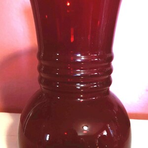 Vintage Mid Century Ruby Red Vase - Etsy