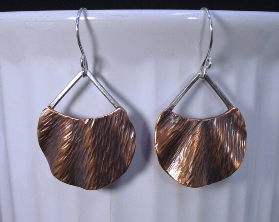 Bo - 126 earring in 925 Silver (sterling) and copper, free shipping / Free Shipping