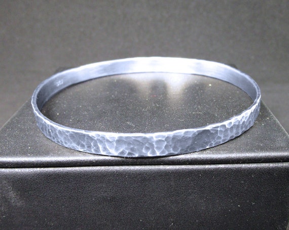 BR-046 silver Bracelet 925 hammered free shipping
