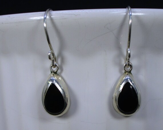 BO-150 earring Silver 925 and onyx black free shipping