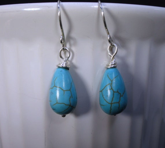 BO-300 earring 925 Silver and turquoise - free shipping