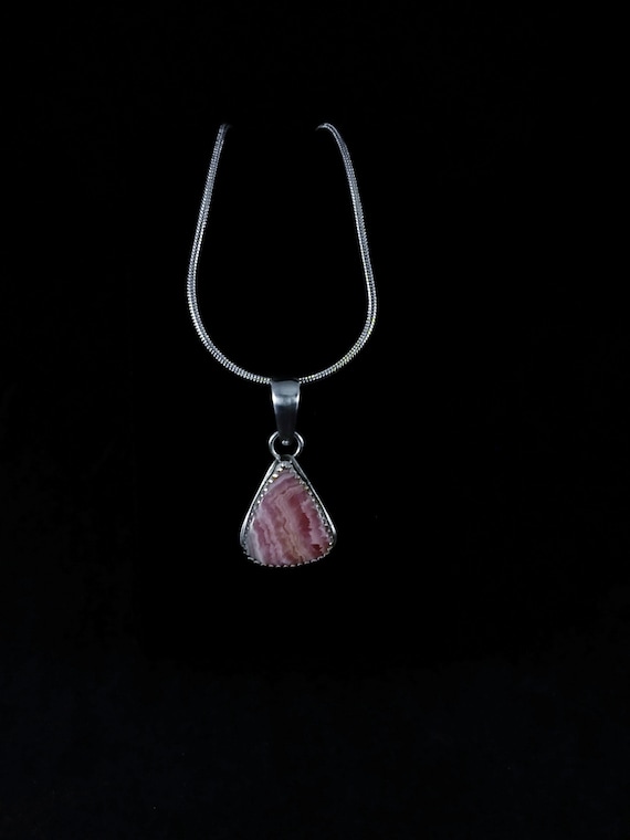 925 chain with charm and rhodonite