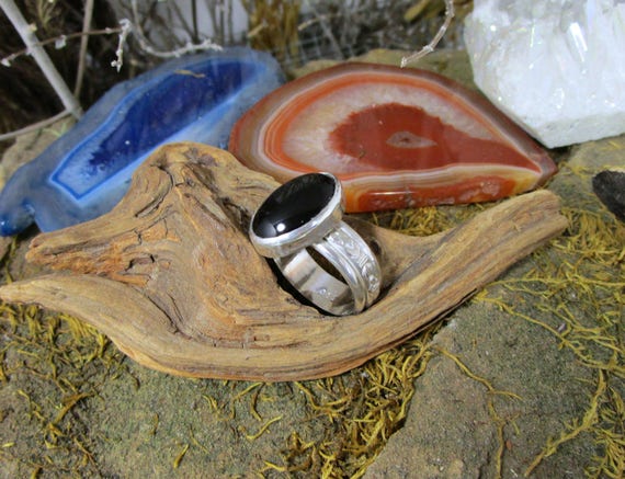 BG-027 ring Silver 925 (sterling) with Onyx - free Transport