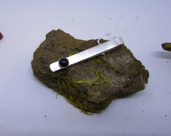 925 sterling silver with black onyx tie clip